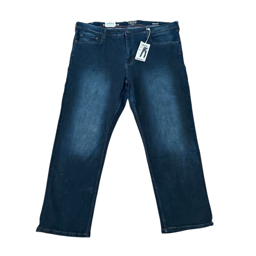 IZOD Men Slim Relaxed Fit 5 Pocket Design Blue Jeans Size 42x30 NWT